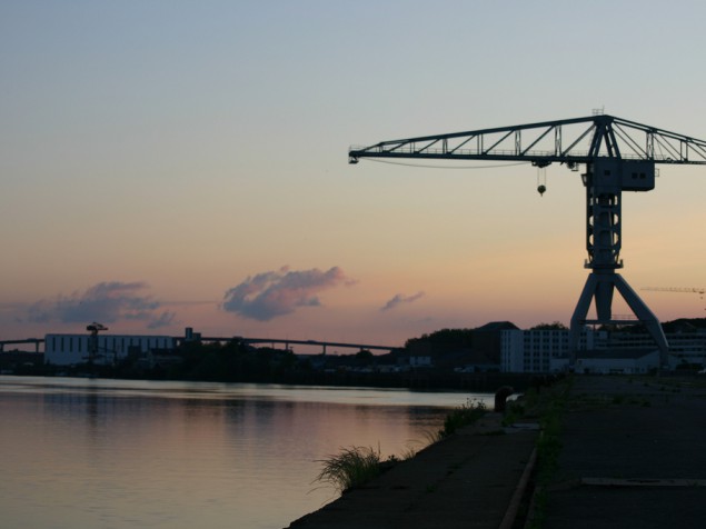 Le Port de Nantes au coucher