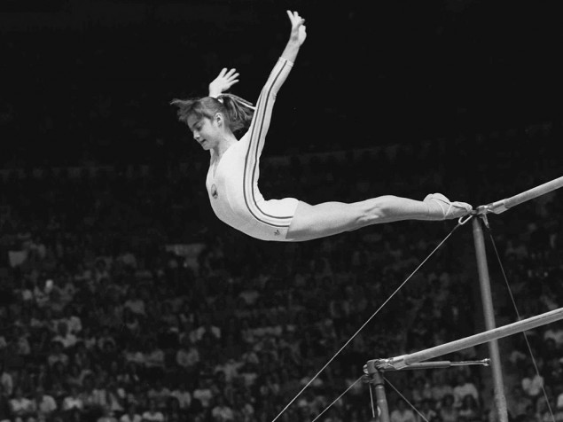 Nadia Comaneci lors des Jeux Olympiques de Montréal en 1976