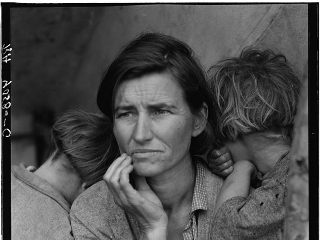 Destitute Pea Pickers in California: Mother of Seven Children, Age Thirty-two, Nipomo, California. Migrant Mother (1936)
