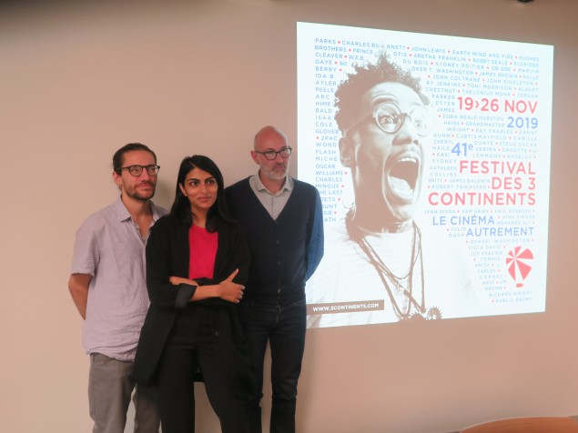 Maxime Martinot, Aisha Rahim, et Jérôme Baron , programmateur·trice·s pour le festival des 3 Continents