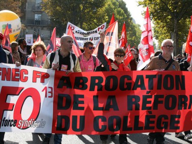 Manifestation à Paris contre la réforme des collèges le 10 octobre 2015