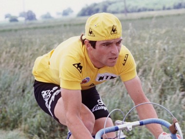 Bernard Hinault en pleine échappée pendant le Tour de France 1979