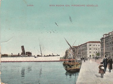 Zara: Riva Nuova col piroscafo Gödöllő nel 1909