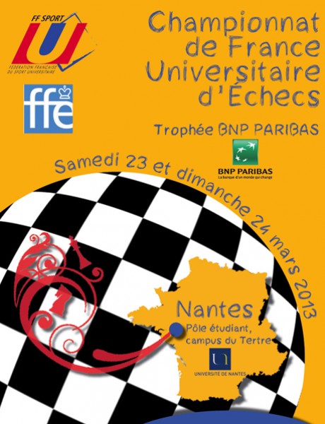 Affiche championnat de France Universitaire d'échecs